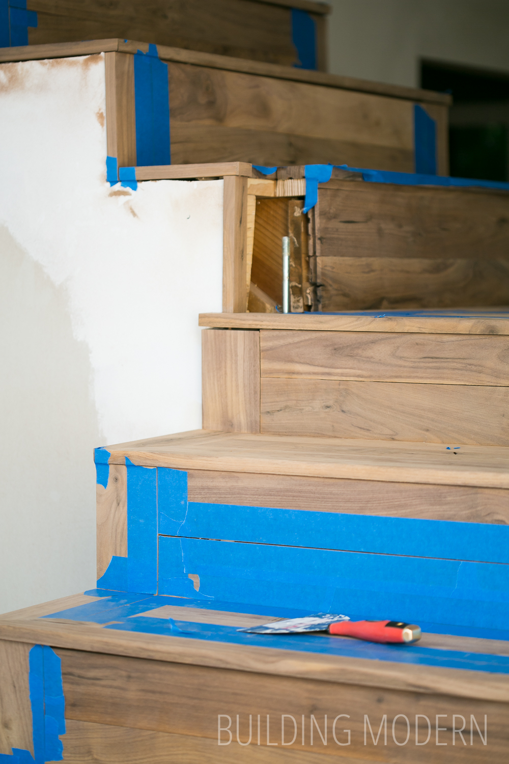 How to cover stairs with wood